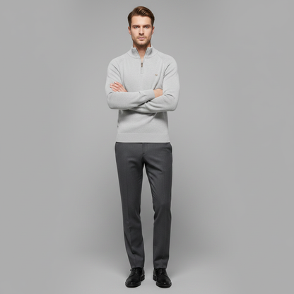 Men's Black Half-Zip Jumper | Slim Fit Knitwear