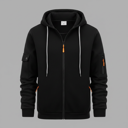 Men's Utility Zip-Up Hoodie | Casual Sweatshirt