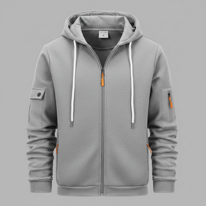Men's Utility Zip-Up Hoodie | Casual Sweatshirt