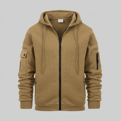 Men's Utility Zip-Up Hoodie | Casual Sweatshirt