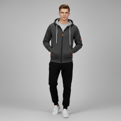 Men's Utility Zip-Up Hoodie | Casual Sweatshirt