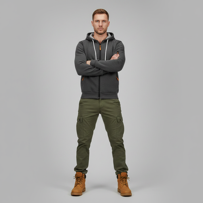 Men's Utility Zip-Up Hoodie | Casual Sweatshirt