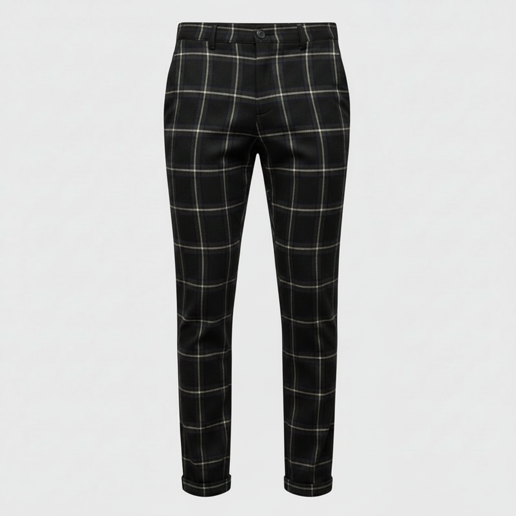 Sasha Checked Chinos | Men's Casual Trousers