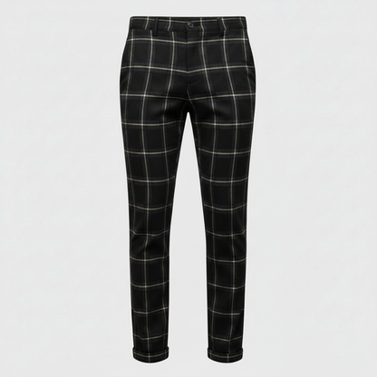 Sasha Checked Chinos | Men's Casual Trousers