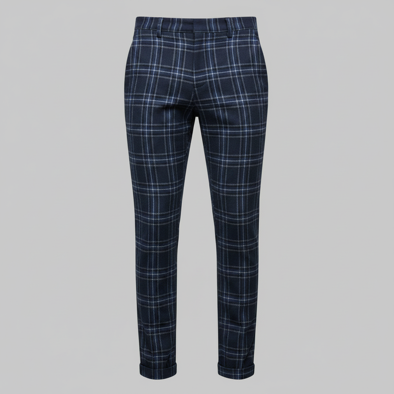 Sasha Checked Chinos | Men's Casual Trousers