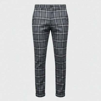 Sasha Checked Chinos | Men's Casual Trousers