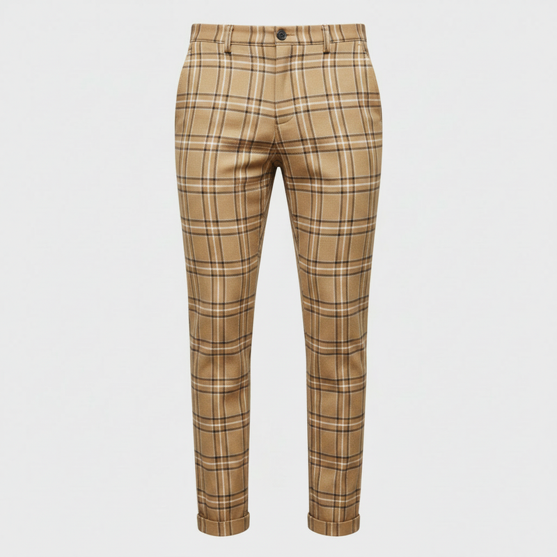 Sasha Checked Chinos | Men's Casual Trousers