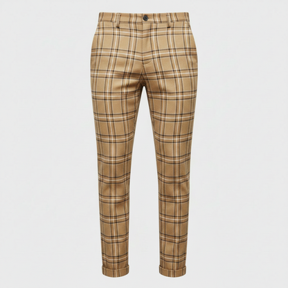 Sasha Checked Chinos | Men's Casual Trousers