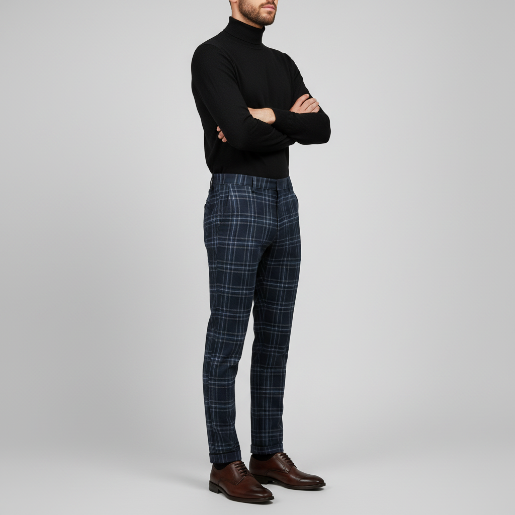 Sasha Checked Chinos | Men's Casual Trousers